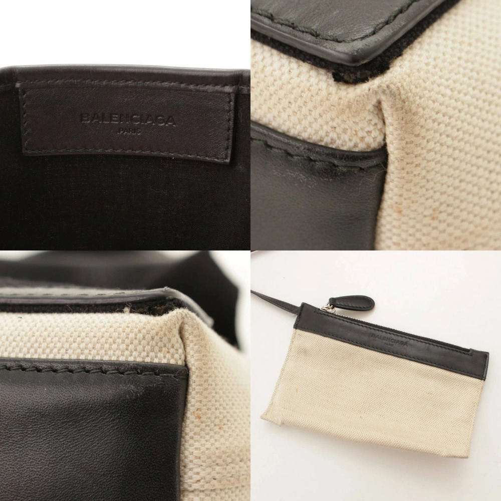 Balenciaga Navy Blue Cabas XS Canvas Handbag White Black - Picture 8 of 8